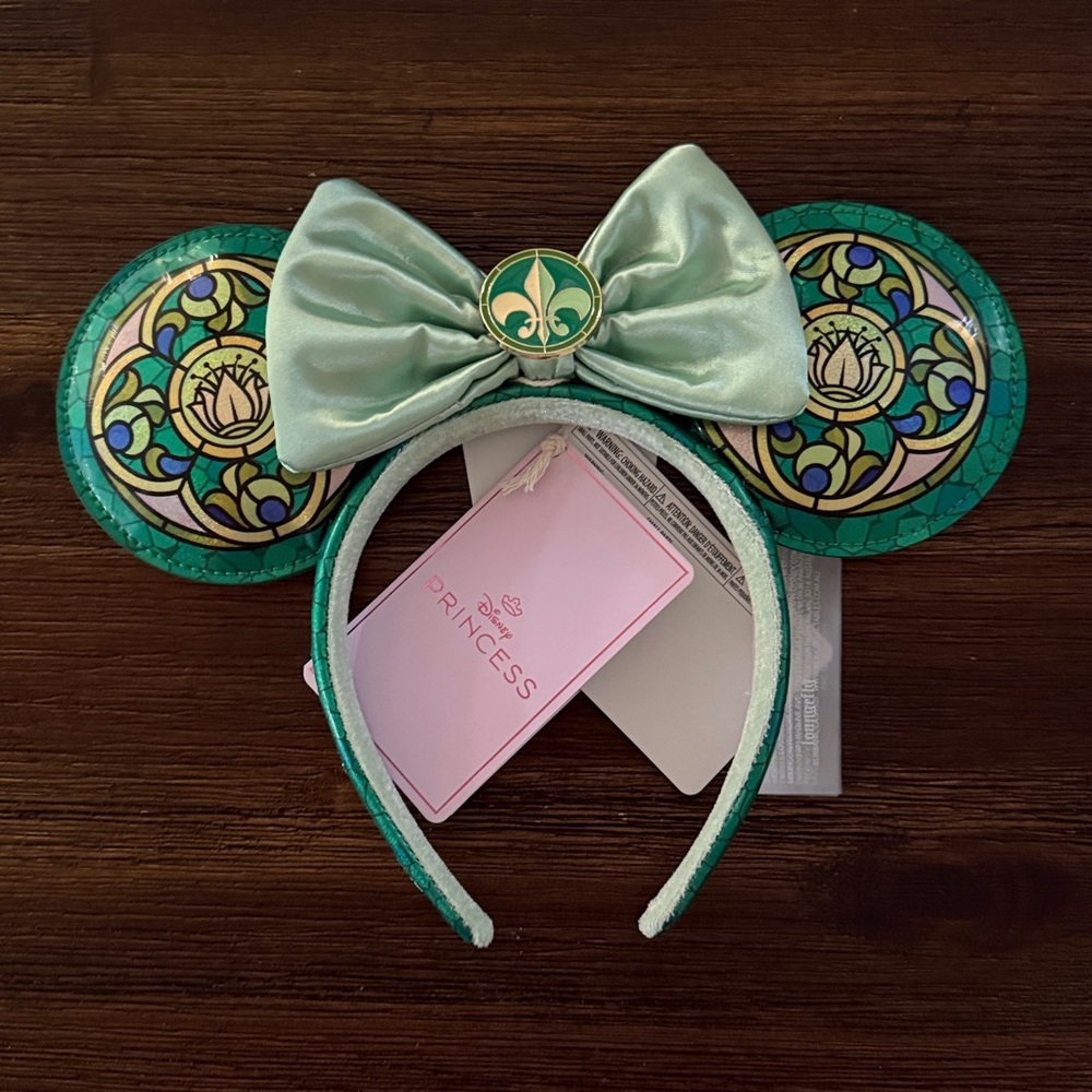 Loungefly Disney Princess Stained Glass Collection Tiana Ear Headband NWT